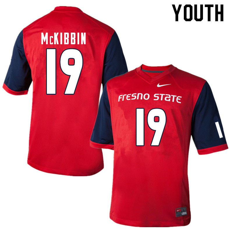 Youth #19 Blaze McKibbin Fresno State Bulldogs College Football Jerseys Sale-Red - Click Image to Close
